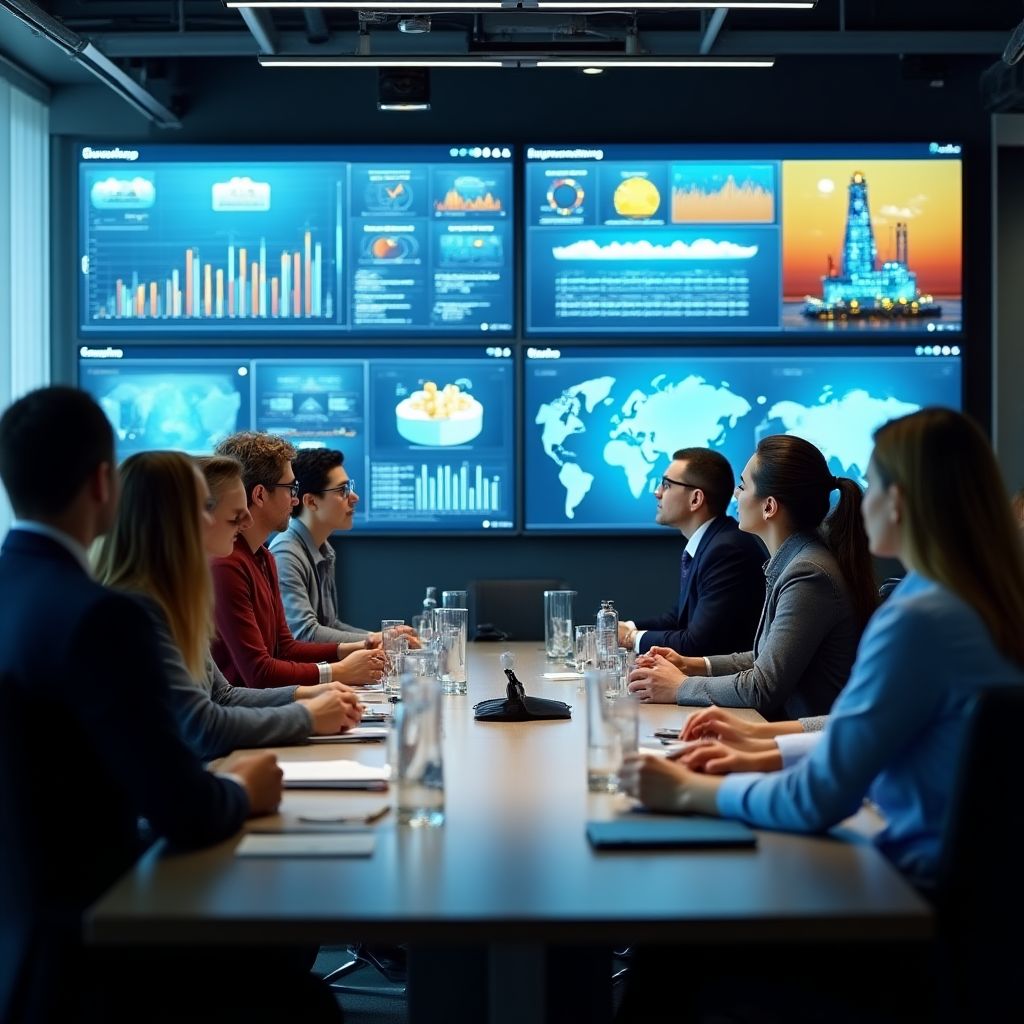 Equipo de Edaphosauruss en oficina moderna