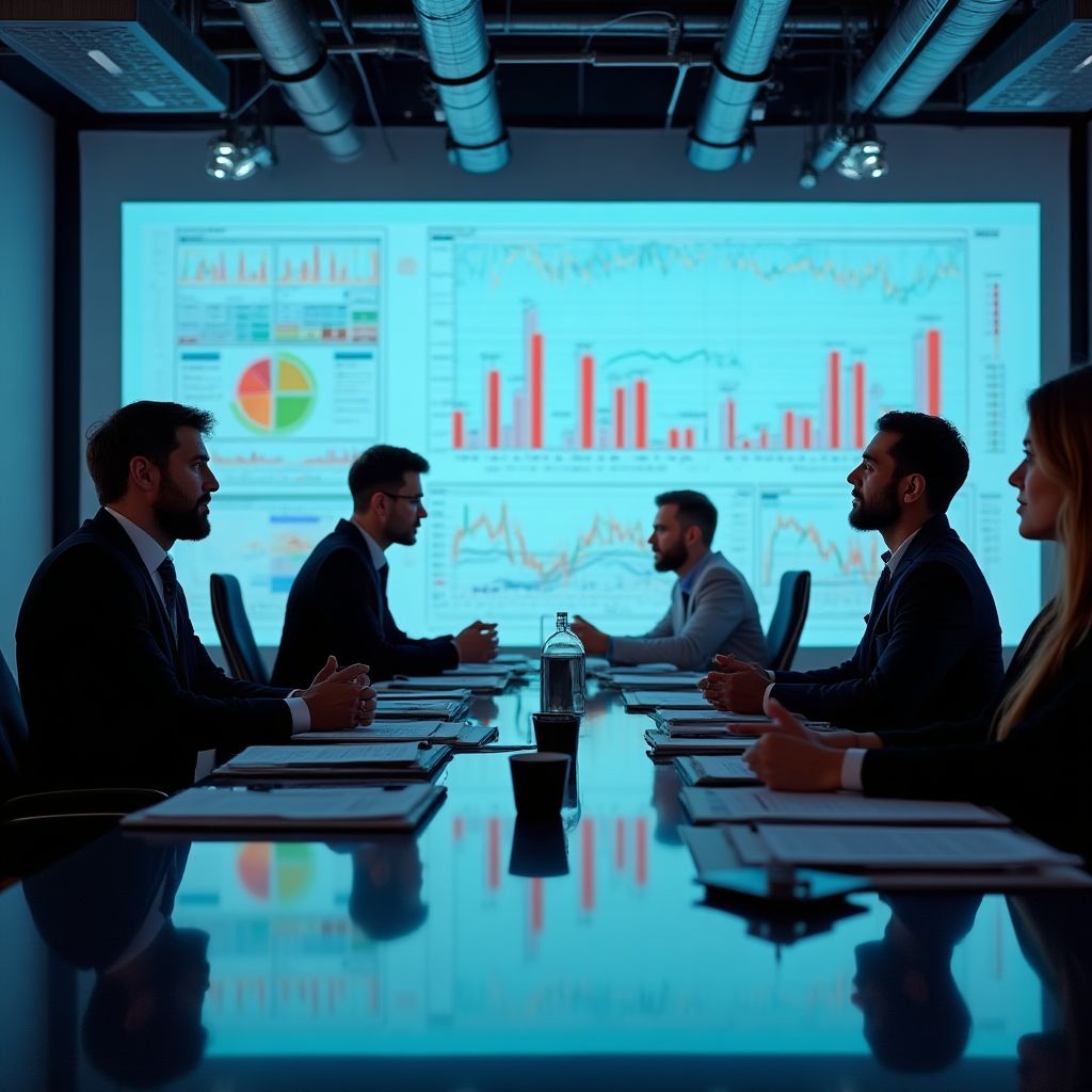 Profesionales analizando datos del sector petrolero